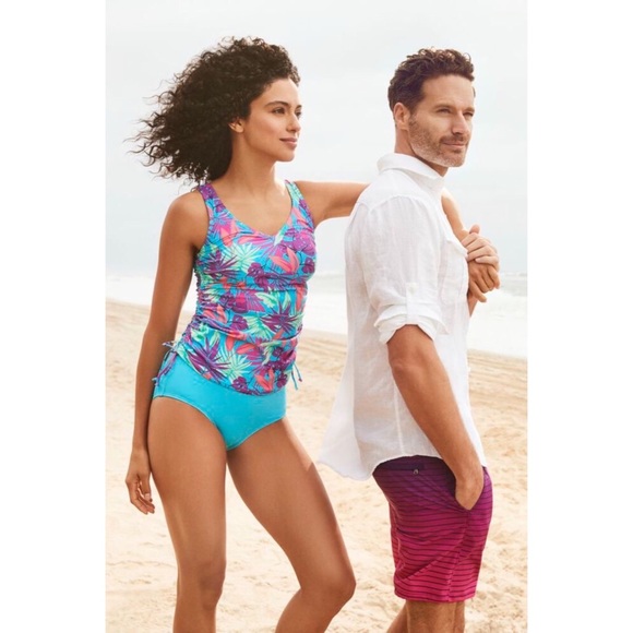 Lands end swim tankini top v neck underwire - Picture 1 of 6